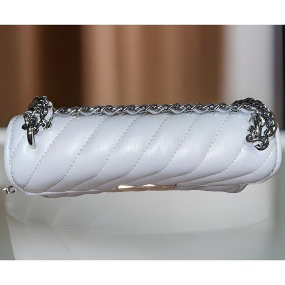 Michael Kors Gray Leather Quilted Crossbody Bag with Chain Strap - Picture 9 of 13